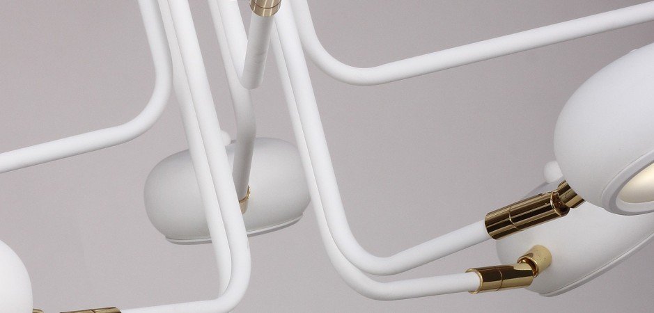 Люстра Curved Stix Chandelier 6 White - Loft-Concept в Костроме