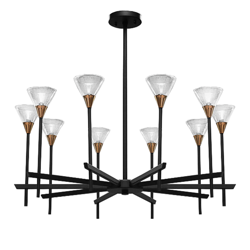 Люстра Beatrice Chandeliers Черный Латунь Прозрачный Люстра Beatrice Chandeliers Черный Латунь Прозрачный в Костроме | Loft Concept