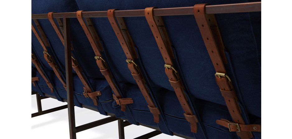 Двухместный диван Indigo Denim and copper Two Seat Sofa Двухместный диван Indigo Denim and copper Two Seat Sofa - Loft-Concept в Костроме