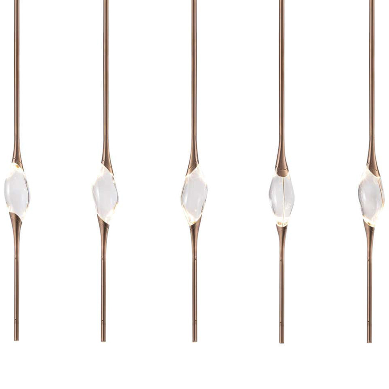 Подвесной светильник 12 Rectangle Chandelier Gold Глянцевое золото Прозрачный Подвесной светильник 12 Rectangle Chandelier Gold Глянцевое золото Прозрачный в Костроме | Loft Concept