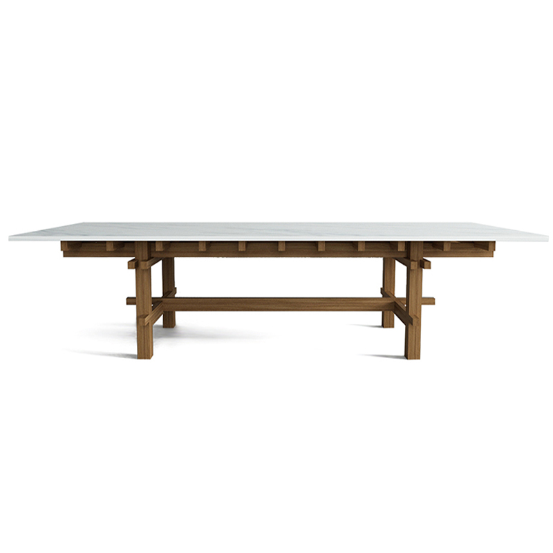 Журнальный стол из дерева с каменной столешницей Minka Table Древесина Белый Журнальный стол из дерева с каменной столешницей Minka Table Древесина Белый в Костроме | Loft Concept