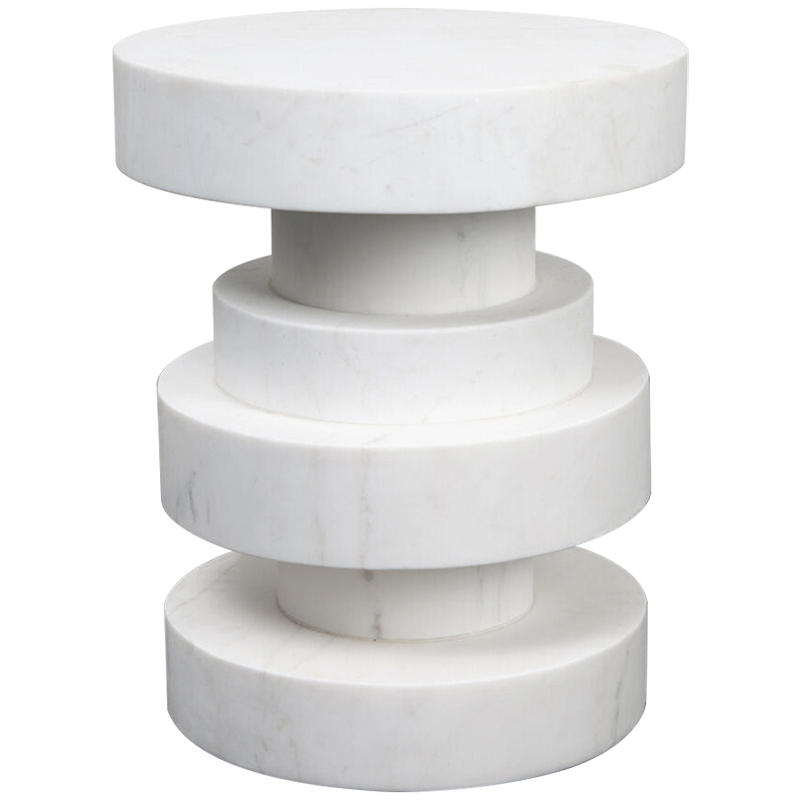 Приставной стол Apollo Stool WHITE дизайн Kelly Wearstler Белый Мрамор Bianco Приставной стол Apollo Stool WHITE дизайн Kelly Wearstler Белый Мрамор Bianco в Костроме | Loft Concept