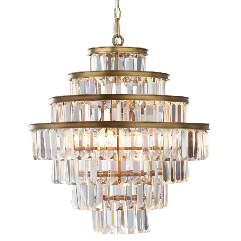 Люстра RH Alaine Crystal Large Pendant Antiqued Brass Золотой Прозрачное Стекло Люстра RH Alaine Crystal Large Pendant Antiqued Brass Золотой Прозрачное Стекло в Костроме | Loft Concept
