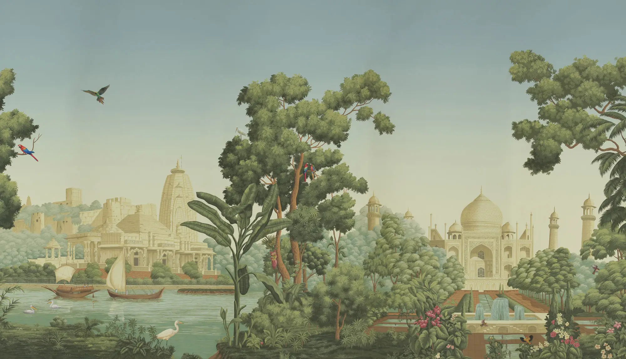Обои ручная роспись River Scenes of Bengal Verdoyant Обои ручная роспись River Scenes of Bengal Verdoyant - постер Loft-Concept в Костроме