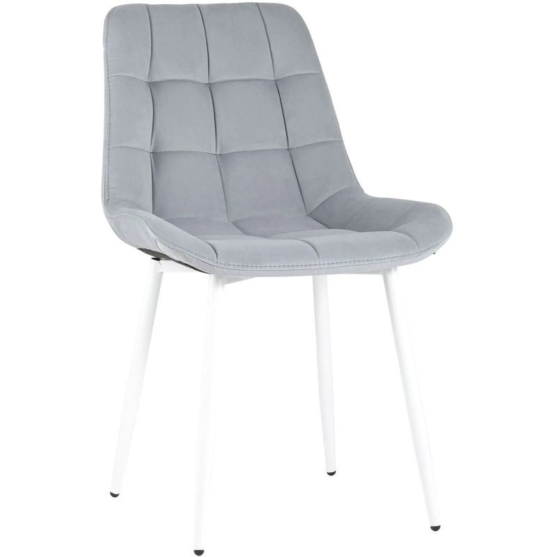 Стул NANCY Chair Серый Цвет Белые Ножки Серый Белый Стул NANCY Chair Серый Цвет Белые Ножки Серый Белый в Костроме | Loft Concept