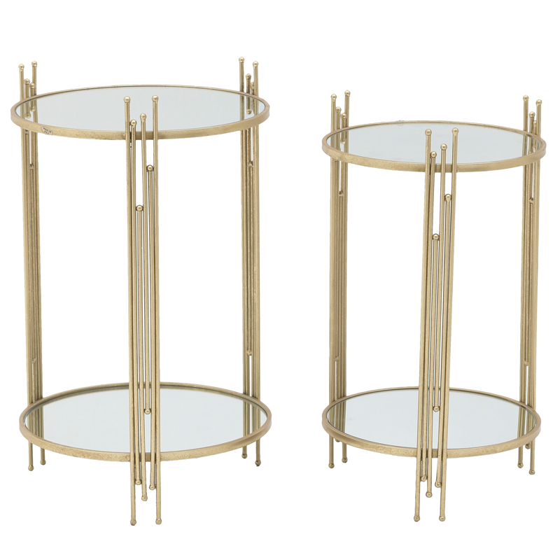 Комплект приставных столов Sarita Table Золотой Прозрачный Комплект приставных столов Sarita Table Золотой Прозрачный в Костроме | Loft Concept