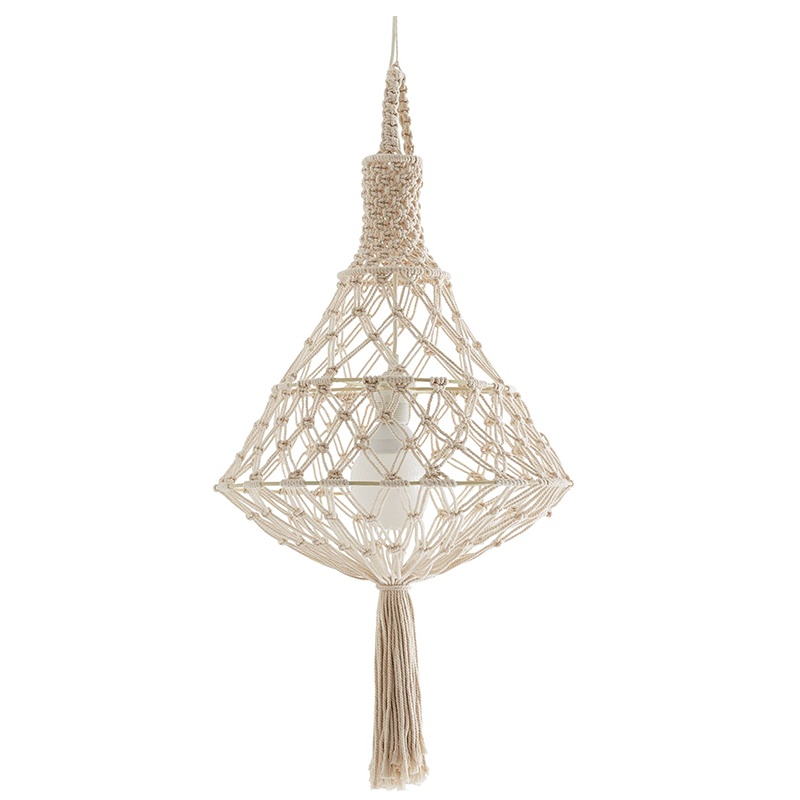 Подвесной светильник Macrame Wicker Hanging lamp Бежевый Подвесной светильник Macrame Wicker Hanging lamp Бежевый в Костроме | Loft Concept