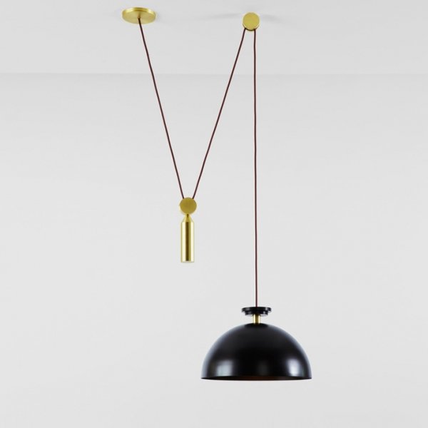 Подвесной светильник Shape up Pendant Hemisphere Black Латунь Черный Подвесной светильник Shape up Pendant Hemisphere Black Латунь Черный в Костроме | Loft Concept