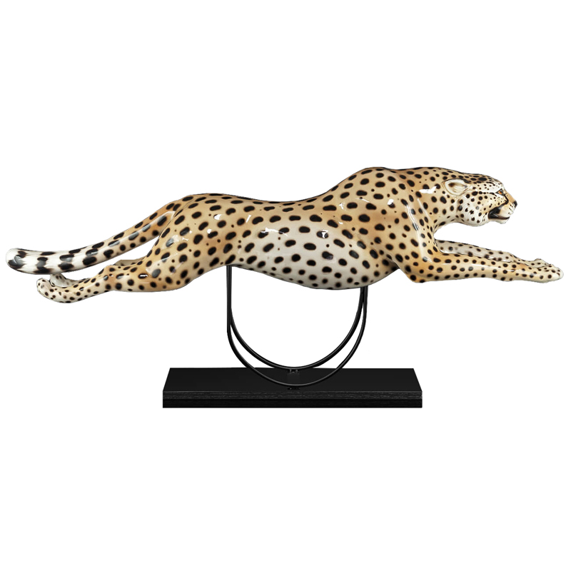 Статуэтка RUNNING CHEETAH W/BASE Черный Винтажное Светлое Золото Бежевый Статуэтка RUNNING CHEETAH W/BASE Черный Винтажное Светлое Золото Бежевый в Костроме | Loft Concept