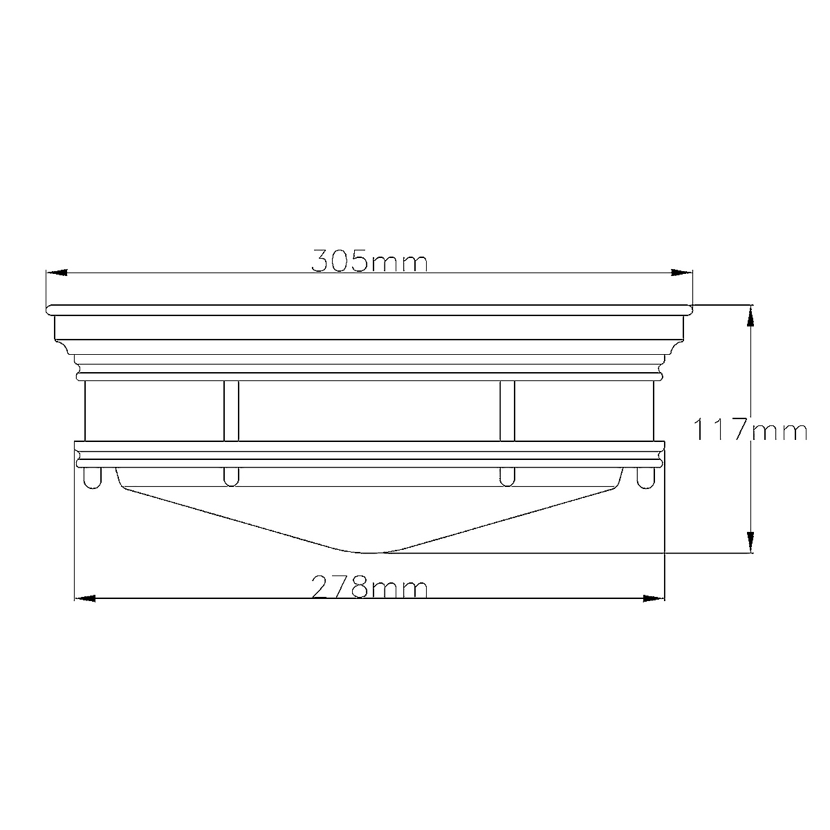 Потолочный светильник для ванных комнат со стеклянным плафоном в форме перевернутого конуса Hinkley в Костроме