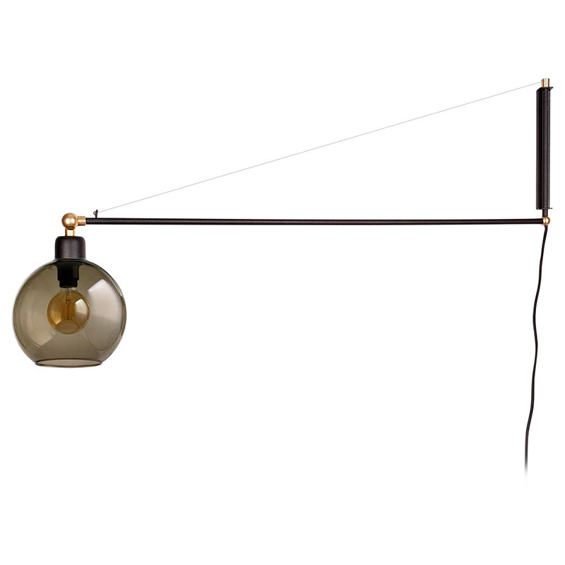 Бра Franco Wall Lamp Черный Латунь Янтарный Бра Franco Wall Lamp Черный Латунь Янтарный в Костроме | Loft Concept