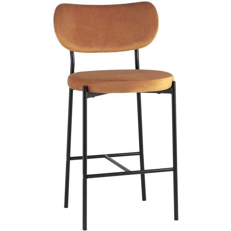 Барный Стул Alfie Chair Черные ножки Терракотовый Велюр Терракотовый Черный в Костроме | Loft Concept 