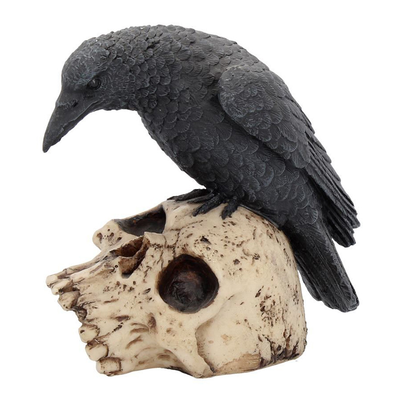 Статуэтка Black Raven Черный Бежево-серый Статуэтка Black Raven Черный Бежево-серый в Костроме | Loft Concept