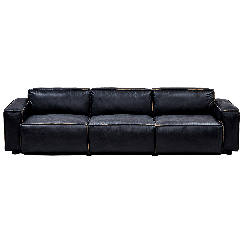 Диван Osorio Leather Sofa Черный Диван Osorio Leather Sofa Черный в Костроме | Loft Concept