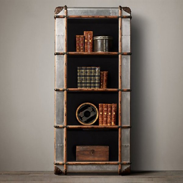 RH Richards Polished Aluminum Shelving Bookcase Алюминий Коричневый винтаж RH Richards Polished Aluminum Shelving Bookcase Алюминий Коричневый винтаж в Костроме | Loft Concept