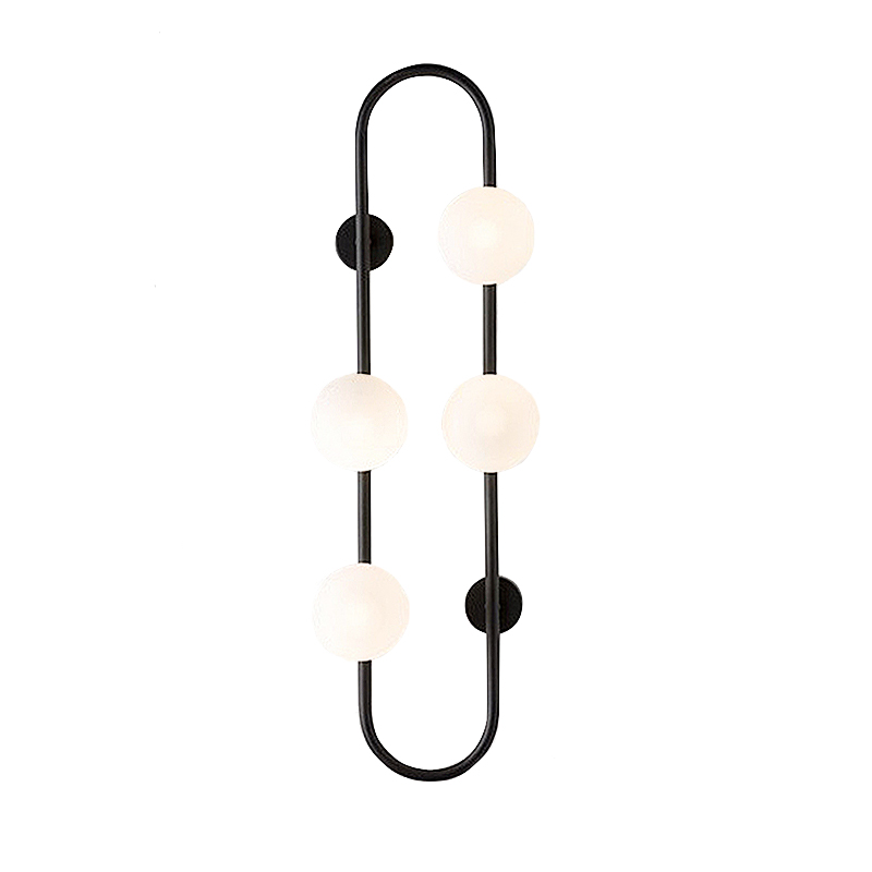Бра HOOP WALL Lamp Black 4 Черный Белый Бра HOOP WALL Lamp Black 4 Черный Белый в Костроме | Loft Concept