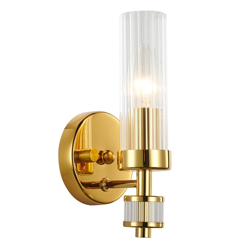 Бра Jeanette Gold Sconce Глянцевое золото Прозрачный Бра Jeanette Gold Sconce Глянцевое золото Прозрачный в Костроме | Loft Concept
