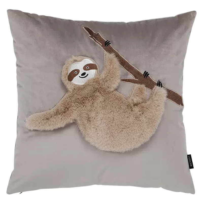 Декоративная подушка Ленивец Little Sloth on a Branch Бежево-серый Серый Коричневый Декоративная подушка Ленивец Little Sloth on a Branch Бежево-серый Серый Коричневый в Костроме | Loft Concept