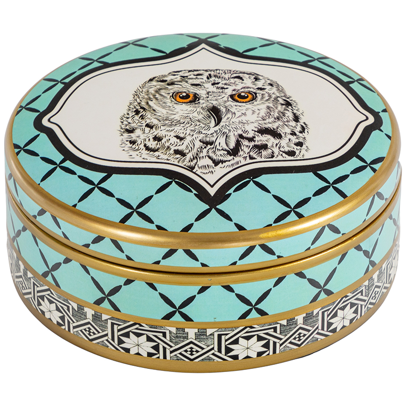 Шкатулка Owl Collection Turquoise Box Черно-белый Бирюзовый Золотой Шкатулка Owl Collection Turquoise Box Черно-белый Бирюзовый Золотой в Костроме | Loft Concept