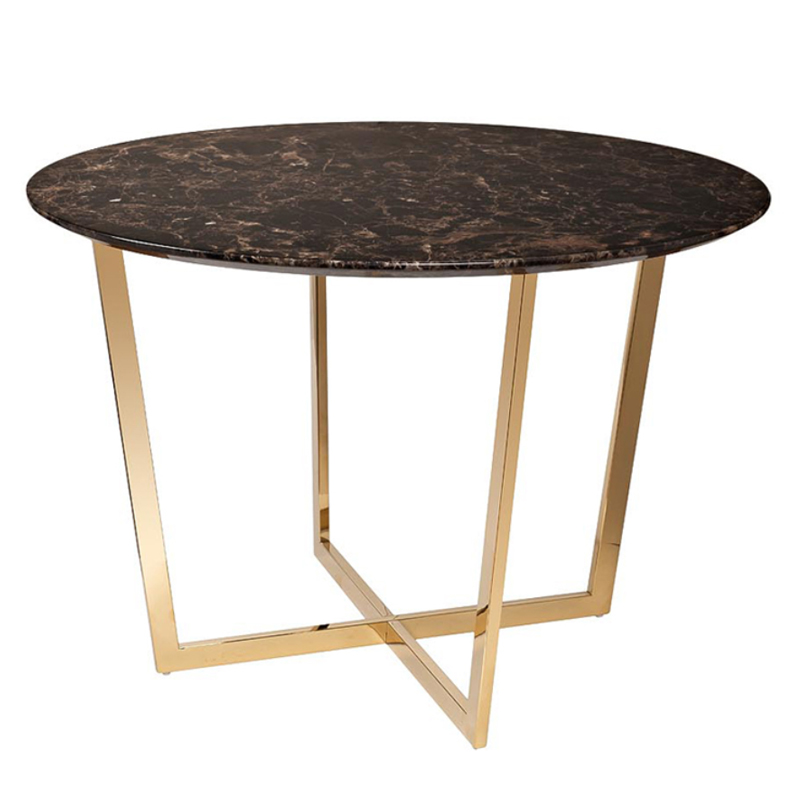 Обеденный стол Dining table Jacques round Brown Коричневый Золотой Обеденный стол Dining table Jacques round Brown Коричневый Золотой в Костроме | Loft Concept