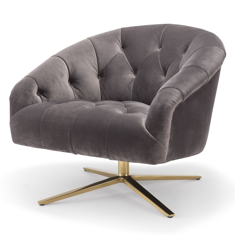 Кресло Eichholtz Swivel Chair Gardner Серый (Gray) Латунь Кресло Eichholtz Swivel Chair Gardner Серый (Gray) Латунь в Костроме | Loft Concept