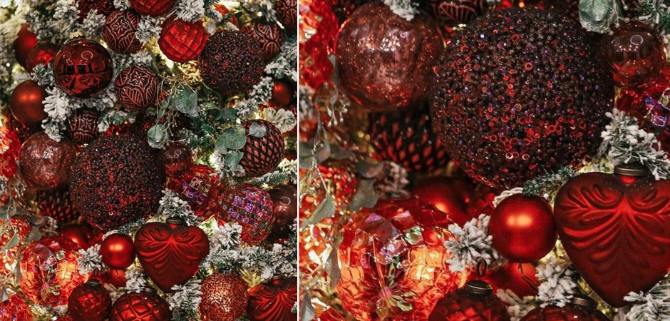 Дизайнерская Ель Заснеженная с Красными шарами Green and Red Spiral Дизайнерская Ель Заснеженная с Красными шарами Green and Red Spiral - Loft-Concept в Костроме