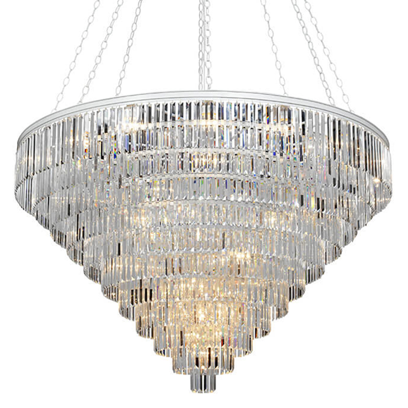 Большая Многоярусная люстра ODEON CLEAR GLASS 11-TIER диаметр 160 см Белый Большая Многоярусная люстра ODEON CLEAR GLASS 11-TIER диаметр 160 см Белый в Костроме | Loft Concept