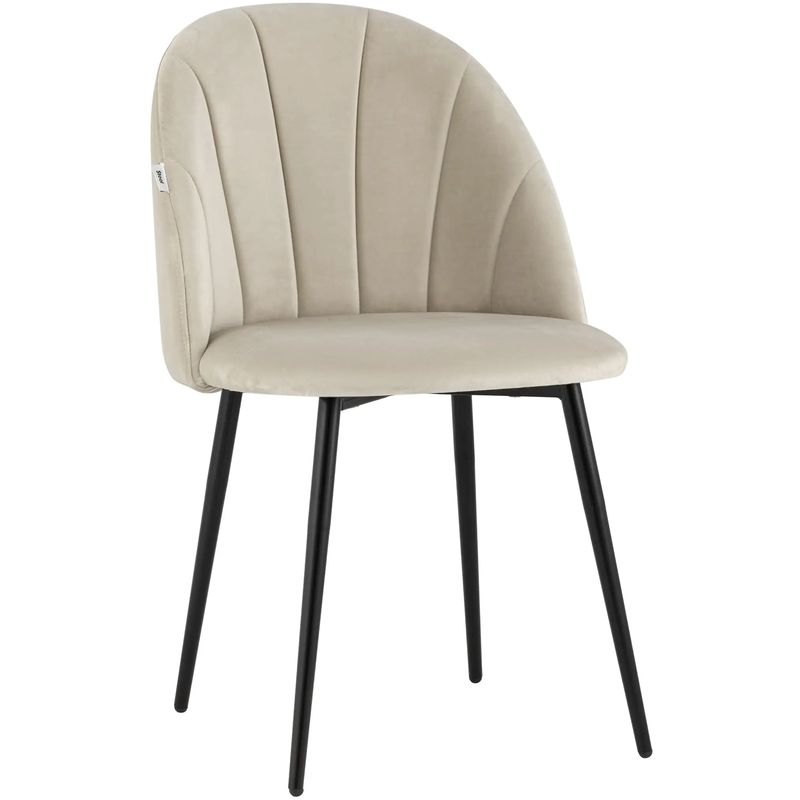 Стул Balsari S Chair Молочный Велюр Черные ножки Молочный Черный Стул Balsari S Chair Молочный Велюр Черные ножки Молочный Черный в Костроме | Loft Concept