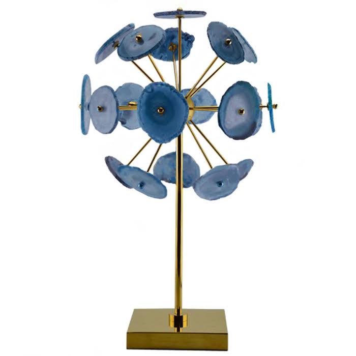 Аксессуар Agate Burst Brass Blue Золотой Сапфирово-синий Аксессуар Agate Burst Brass Blue Золотой Сапфирово-синий в Костроме | Loft Concept