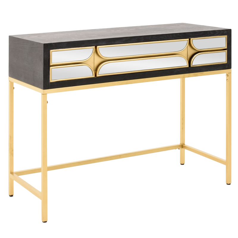 Консоль Eloisa Console Золотой Черный Консоль Eloisa Console Золотой Черный в Костроме | Loft Concept