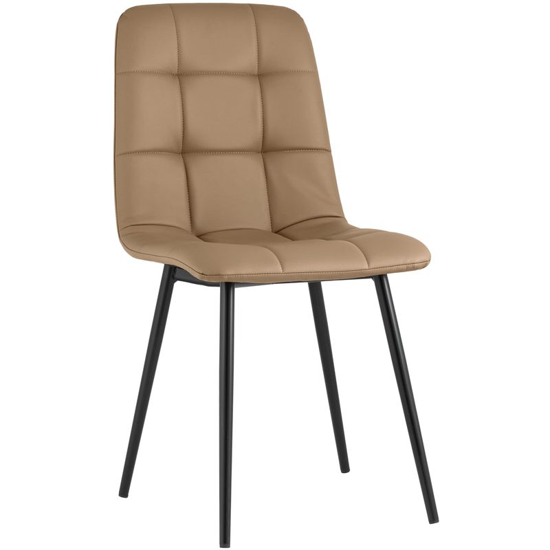 Стул NANCY S Chair Экокожа Цвет Капучино Бежевый Черный Стул NANCY S Chair Экокожа Цвет Капучино Бежевый Черный в Костроме | Loft Concept