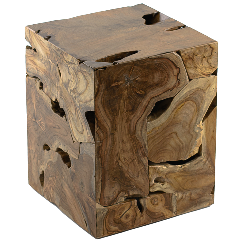 Приставной стол Wooden Cube Side Table Коричневый Приставной стол Wooden Cube Side Table Коричневый в Костроме | Loft Concept