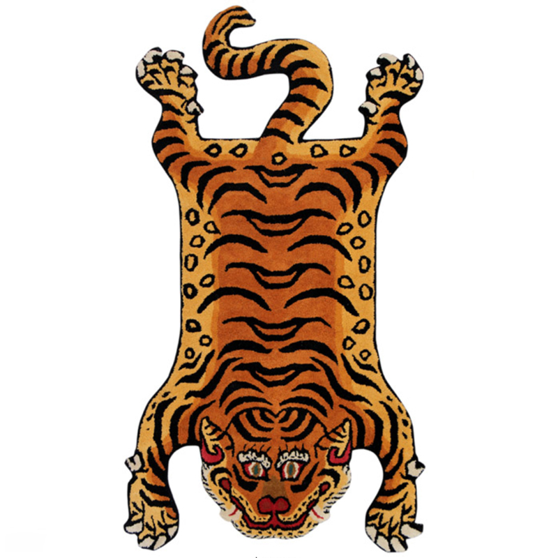 Ковер Тибетский тигр Tibetan Tiger Rug Оранжевый Коричневый Ковер Тибетский тигр Tibetan Tiger Rug Оранжевый Коричневый в Костроме | Loft Concept