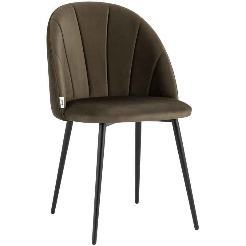 Стул Balsari S Chair Коричневый велюр Коричневый Черный Стул Balsari S Chair Коричневый велюр Коричневый Черный в Костроме | Loft Concept