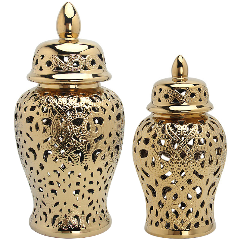 Ваза с крышкой Golden Interlacing Vase Золотой Ваза с крышкой Golden Interlacing Vase Золотой в Костроме | Loft Concept