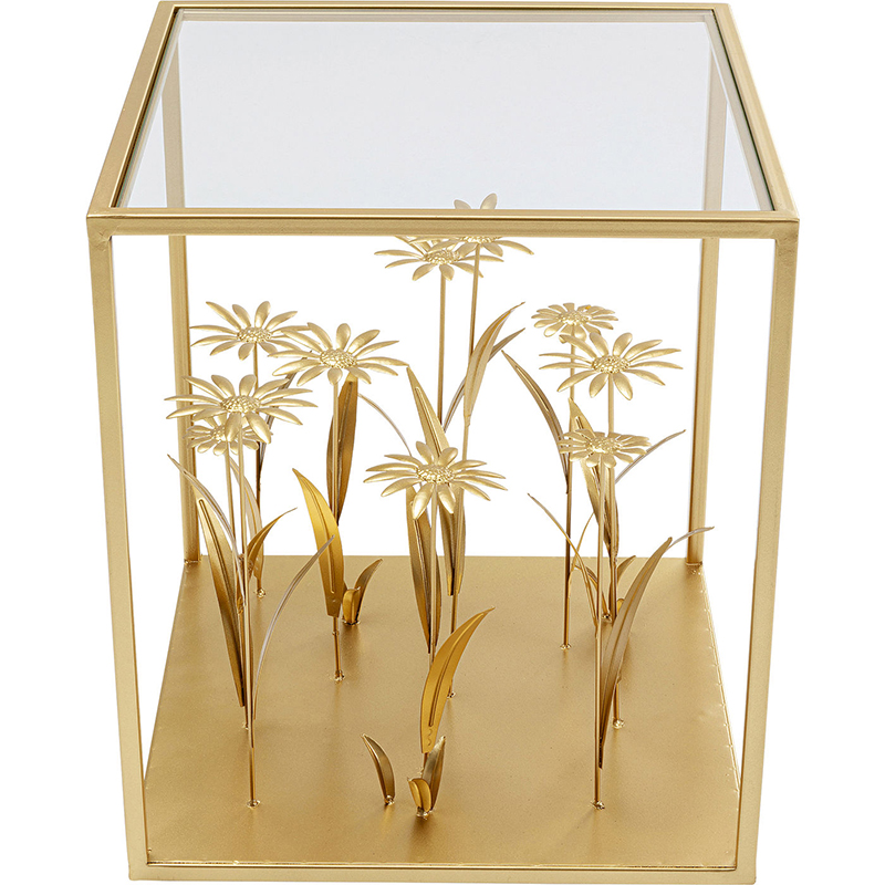 Приставной стол Golden Flowers Золотой Прозрачный Приставной стол Golden Flowers Золотой Прозрачный в Костроме | Loft Concept
