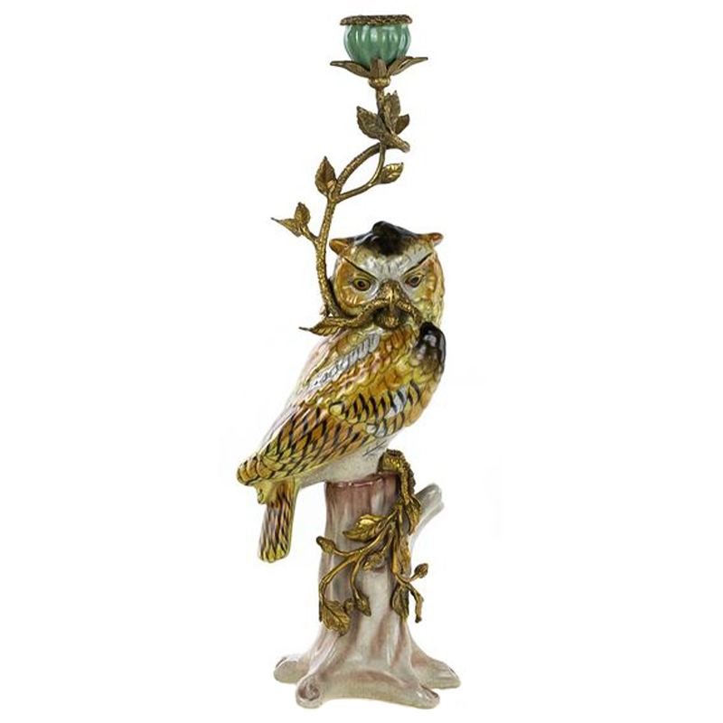 Подсвечник Owl Bronze Branch Candlestick Бронза Желтый Коричневый Подсвечник Owl Bronze Branch Candlestick Бронза Желтый Коричневый в Костроме | Loft Concept