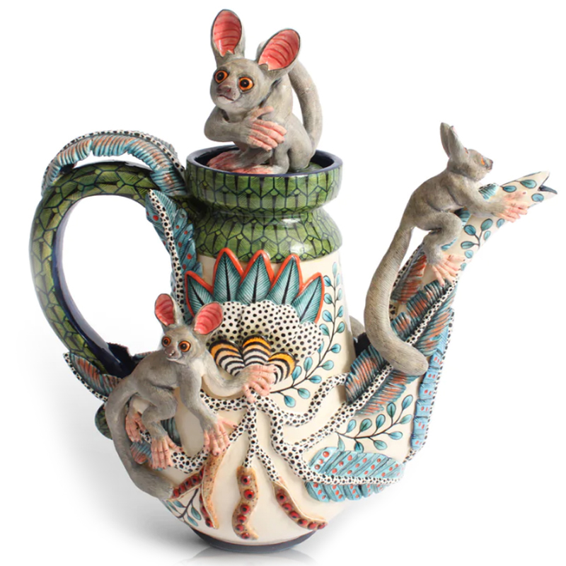 Чайник Лимуры Bush Baby Coffee Pot Голубой Зеленый Чайник Лимуры Bush Baby Coffee Pot Голубой Зеленый в Костроме | Loft Concept