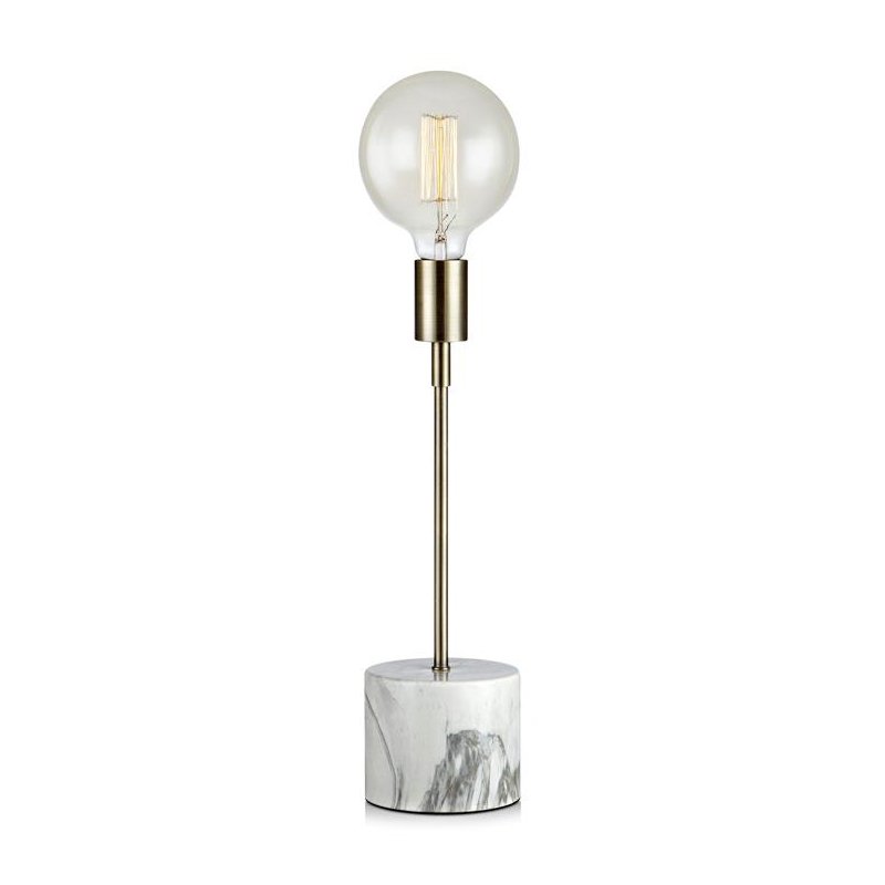 Настольная лампа Marble Top Brass Tall Латунь Белый Настольная лампа Marble Top Brass Tall Латунь Белый в Костроме | Loft Concept