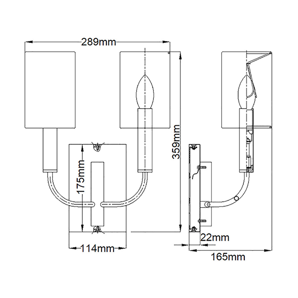 Бра с прямоугольным основанием и 2-мя белыми цилиндрическими льняными абажурами Feiss в Костроме