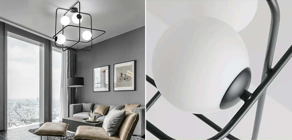 Люстра Broken Squares Balls Black Люстра Broken Squares Balls Black - Loft-Concept в Костроме