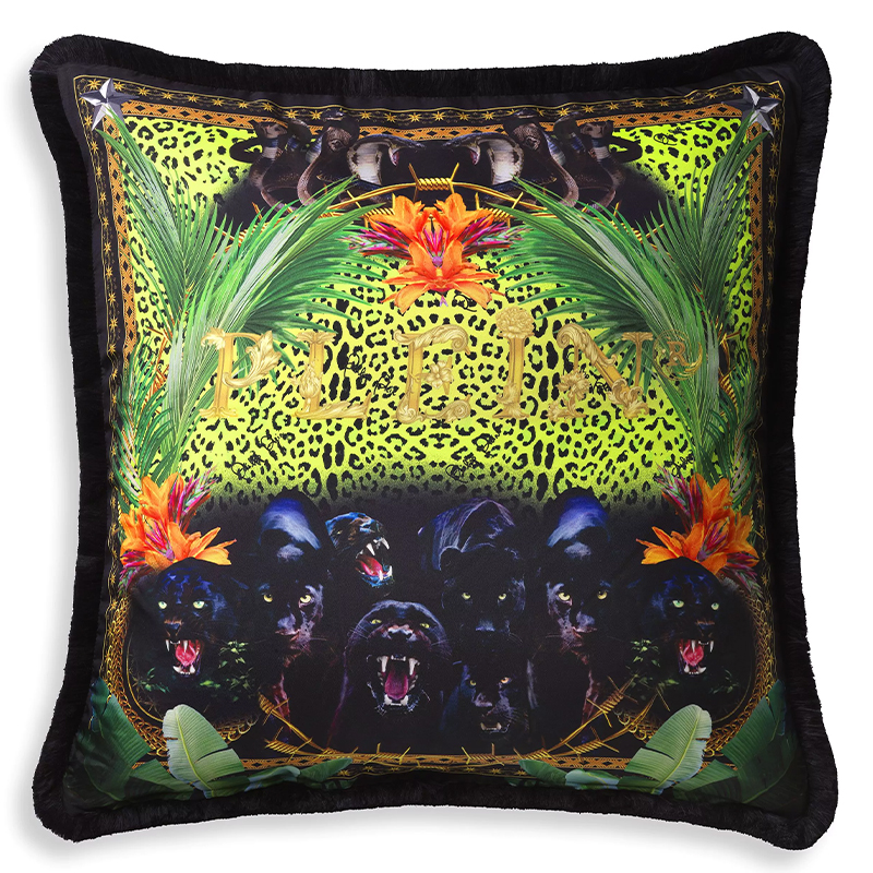 Подушка Philipp Plein Cushion Silk Jungle 70 x 70 Черный Мульти Подушка Philipp Plein Cushion Silk Jungle 70 x 70 Черный Мульти в Костроме | Loft Concept