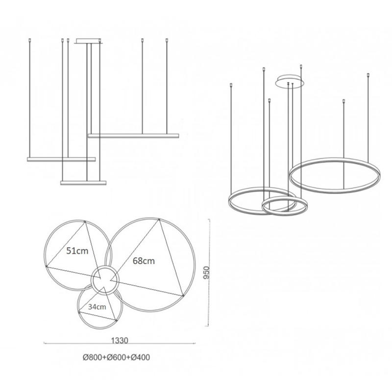 Люстра Crystal round chandelier 3 кольца Белый Люстра Crystal round chandelier 3 кольца Белый в Костроме