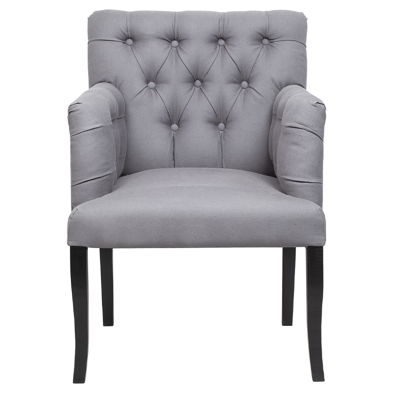 Кресло Addison Chic Armchair grey flax Серый Черный Кресло Addison Chic Armchair grey flax Серый Черный в Костроме | Loft Concept