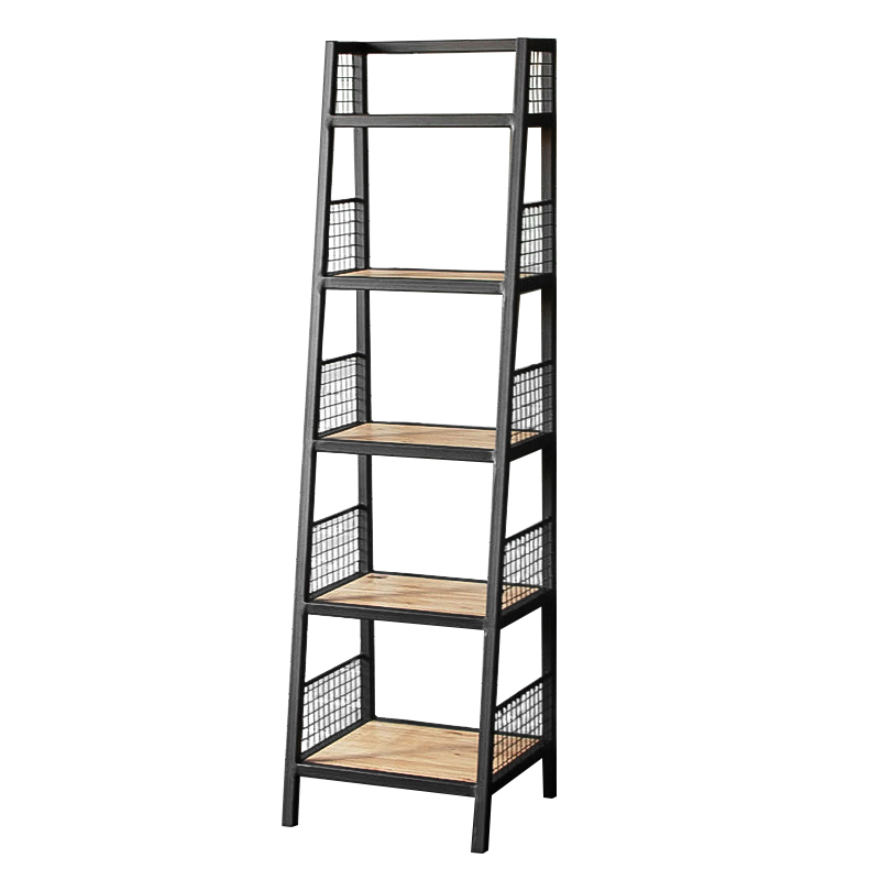 Стеллаж Kiyan Black Industrial Metal Rust Rack Черный Древесина Стеллаж Kiyan Black Industrial Metal Rust Rack Черный Древесина в Костроме | Loft Concept