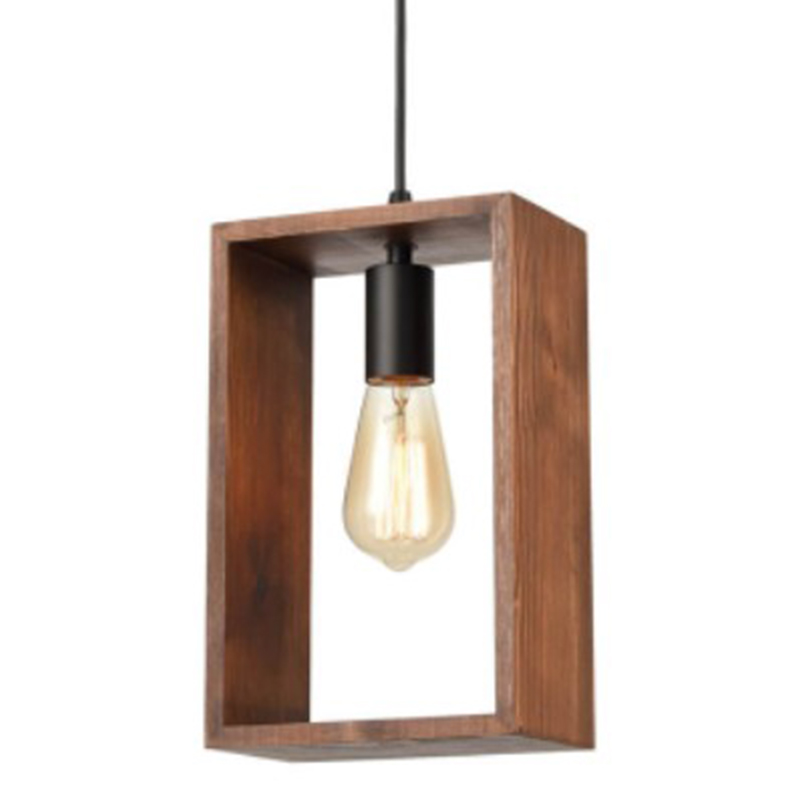 Подвесной светильник Bismark Wooden Коричневый Черный Подвесной светильник Bismark Wooden Коричневый Черный в Костроме | Loft Concept