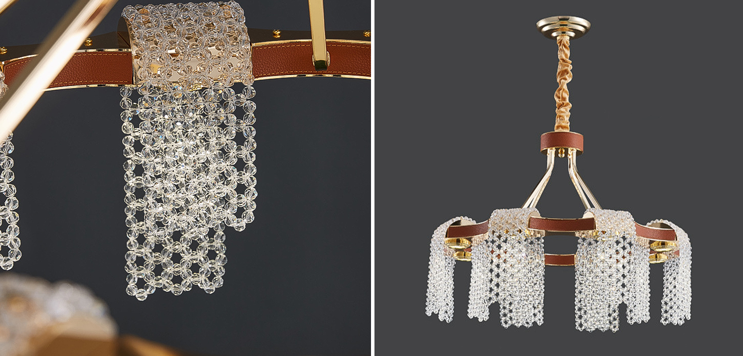 Люстра Leather Glass Chandelier 60 - фото