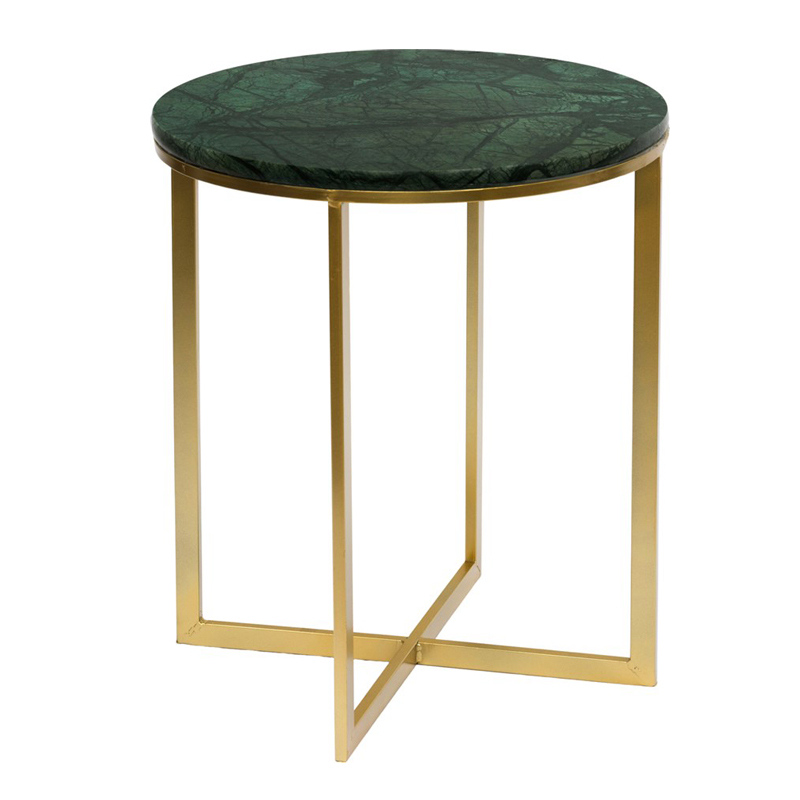 Приставной стол Round Table Marble green Золотой Малахит (зеленый) Приставной стол Round Table Marble green Золотой Малахит (зеленый) в Костроме | Loft Concept