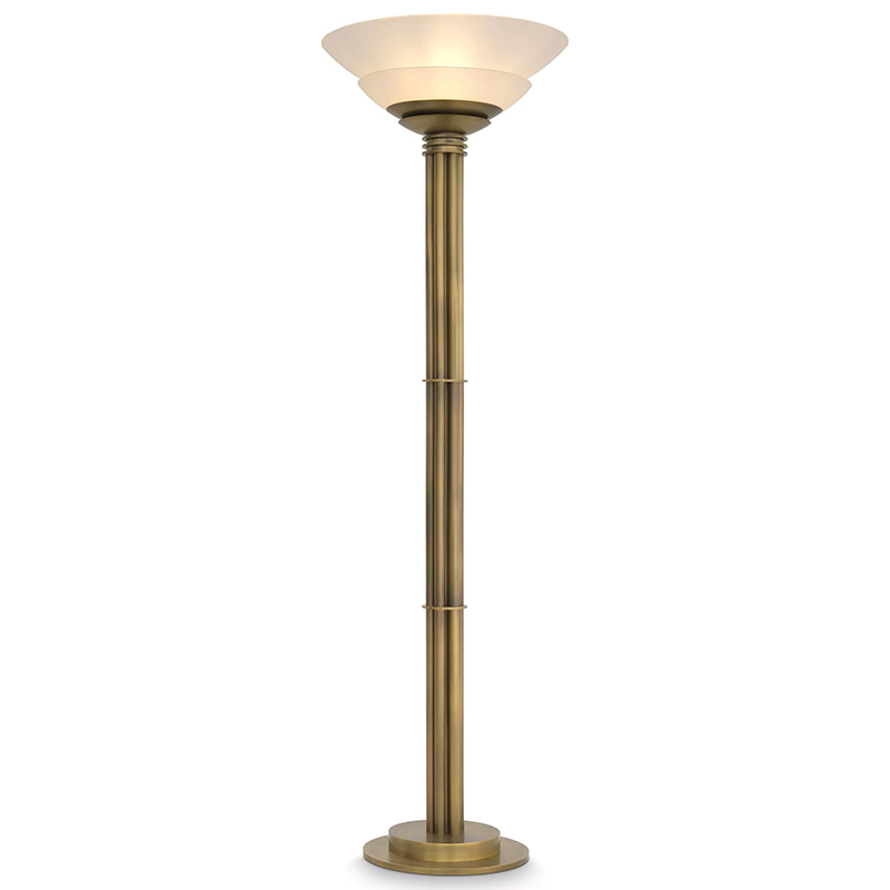 Торшер Eichholtz Floor Lamp Figaro Латунь Белый Торшер Eichholtz Floor Lamp Figaro Латунь Белый в Костроме | Loft Concept