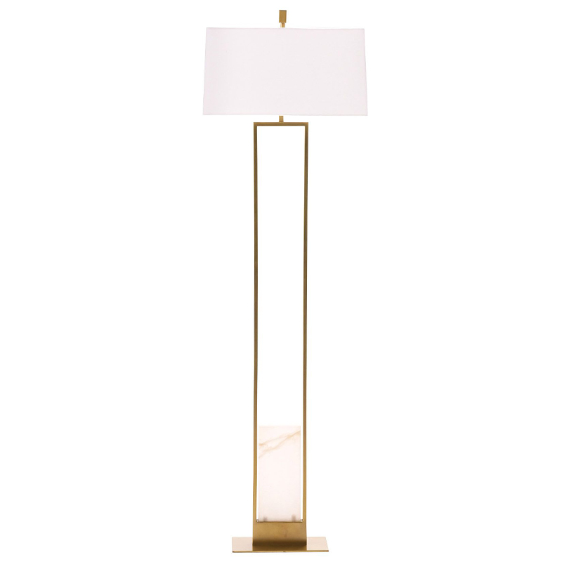 Торшер Arteriors MARKHAM FLOOR LAMP Brass Латунь Белый Торшер Arteriors MARKHAM FLOOR LAMP Brass Латунь Белый в Костроме | Loft Concept